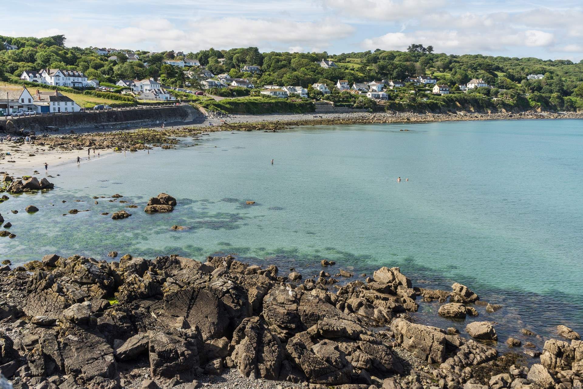 The crystal water at Coverack is a great place for a sea swim. 