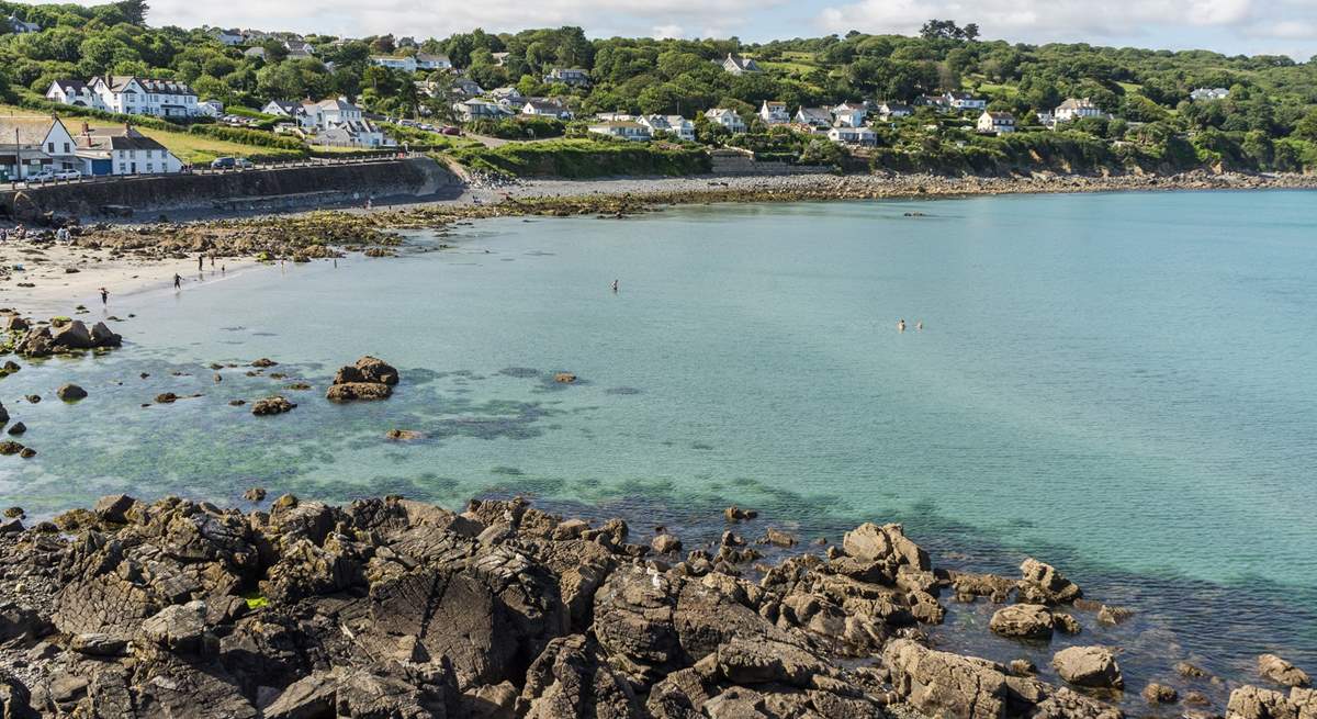 The crystal water at Coverack is a great place for a sea swim. 