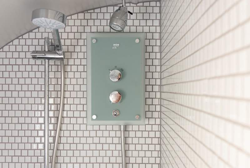 There's an electric shower to get you set up for the day.