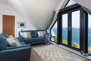 The fabulous sitting-room, overlooking Mount's Bay.