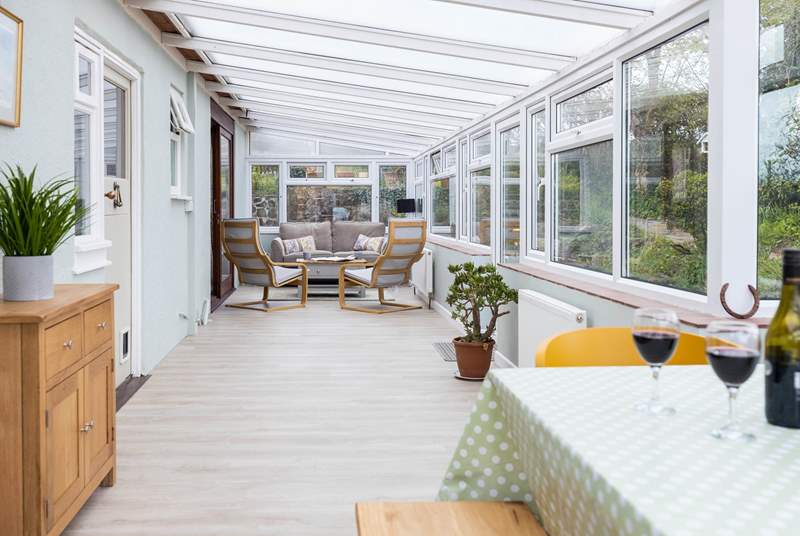 The conservatory floods with light and will be a room that everyone enjoys.