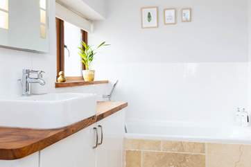 Enjoy a soak in the bath after a busy day of exploring.