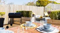 The outdoor space is perfect for warm sunny days.
