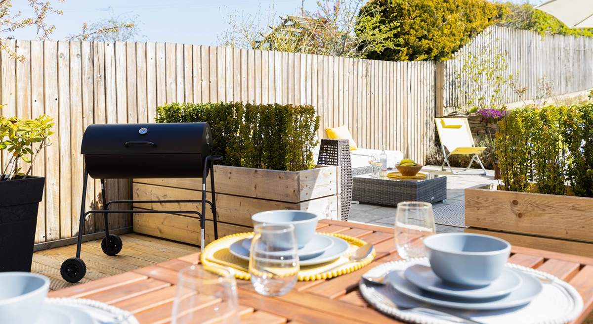 The outdoor space is perfect for warm sunny days.