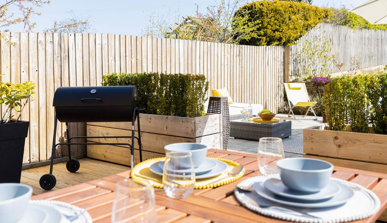 The outdoor space is perfect for warm sunny days.