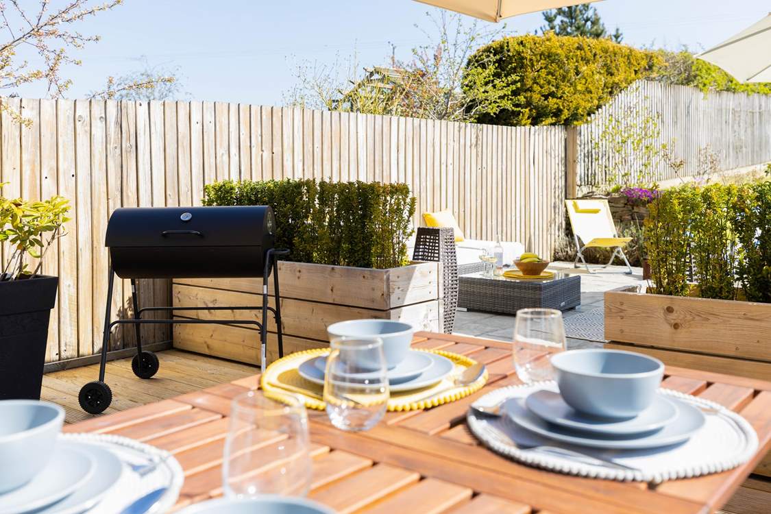 The outdoor space is perfect for warm sunny days.