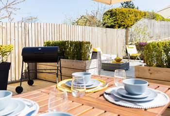 The outdoor space is perfect for warm sunny days.