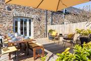 The outside space is a holiday dream.