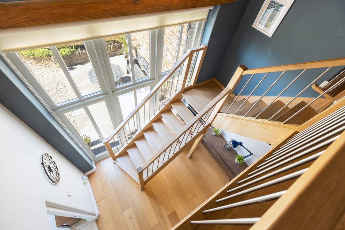 The staircase is a fabulous feature of Threshing Barn.