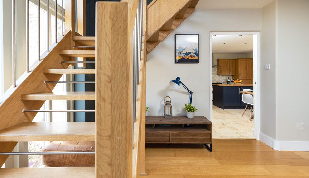 The beautifully crafted staircase.