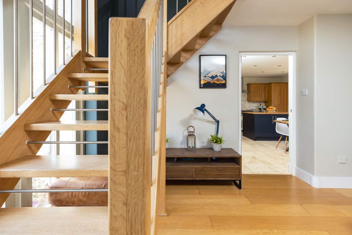 The beautifully crafted staircase.