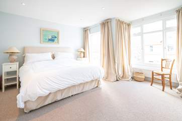 The main bedroom with a super-king sized bed.