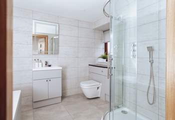 Bedroom 2 has a large en suite with a separate shower enclosure.