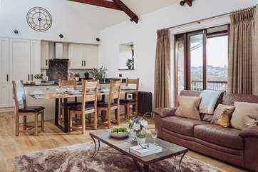 The open plan living-room on the first floor.