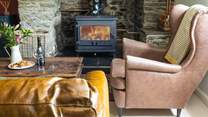 Beautiful glowing wood-burner.