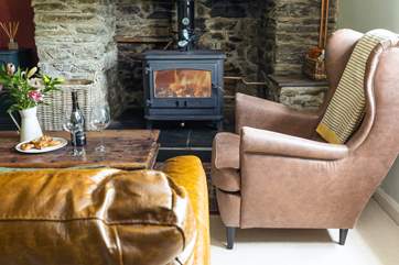 Beautiful glowing wood-burner.