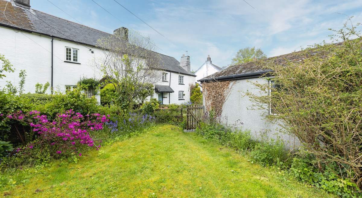 Looking back at the cottage from your private garden.