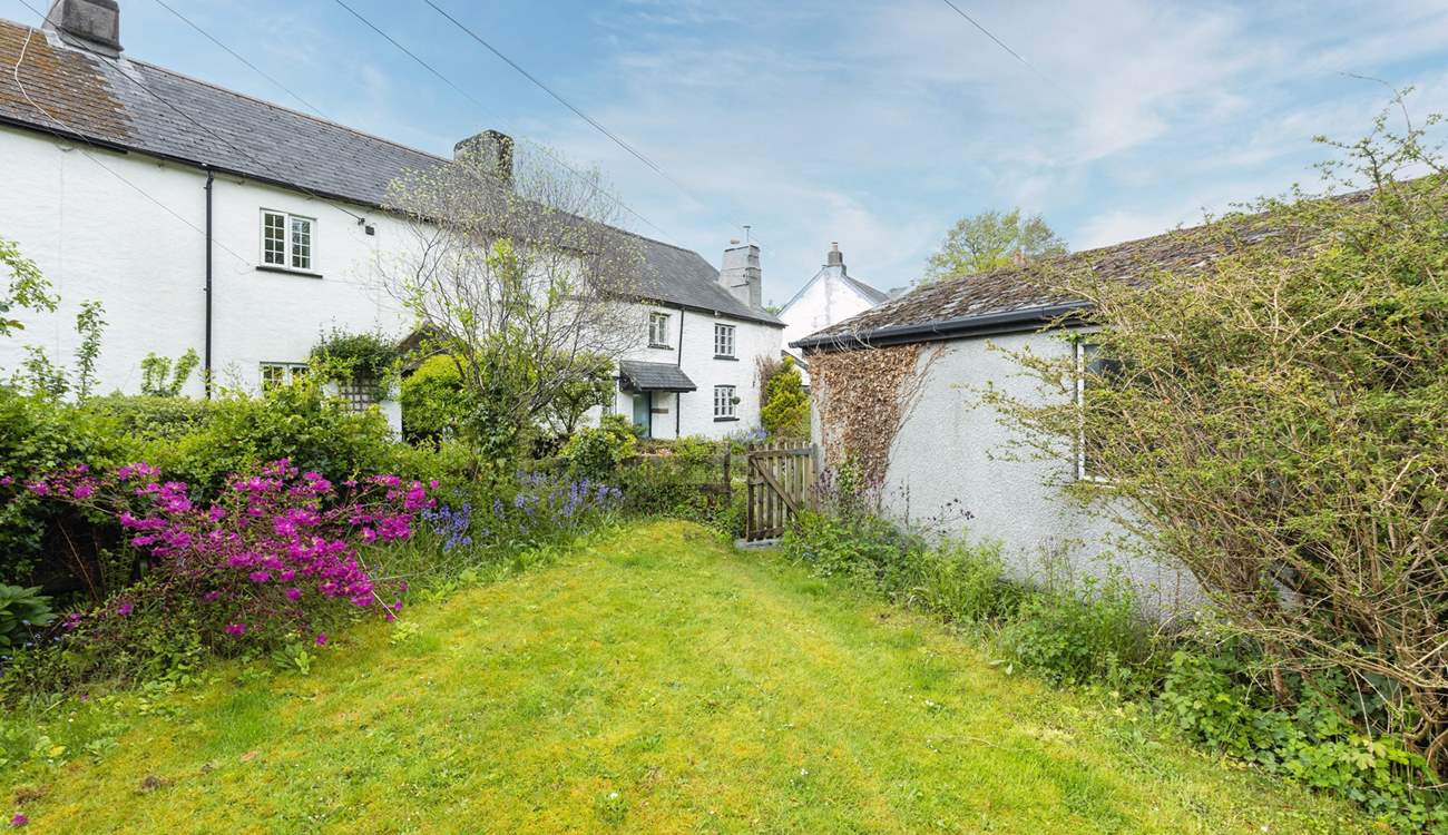 Looking back at the cottage from your private garden.