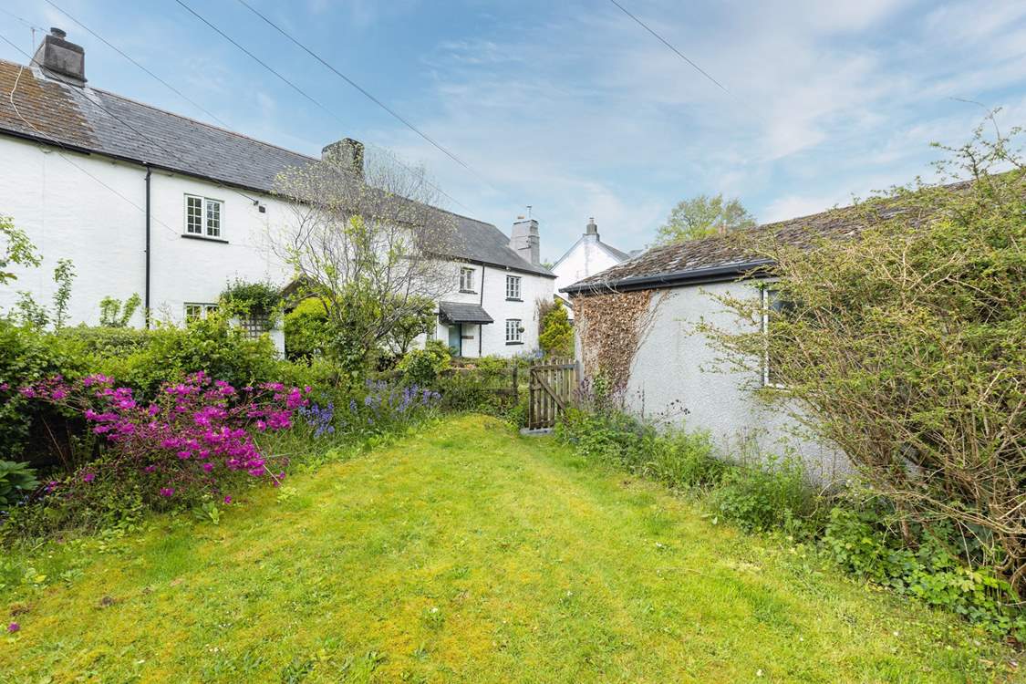 Looking back at the cottage from your private garden.