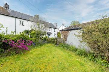 Looking back at the cottage from your private garden.