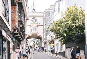 Totnes is a vibrant town with lots of independent shops and eateries.