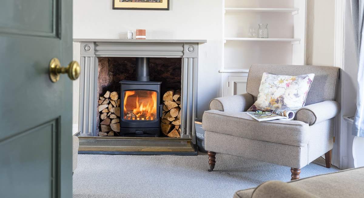 The wood-burning stove will keep you warm in the cooler months.