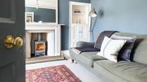 The wood-burning stove will keep you toasty on cooler evenings.