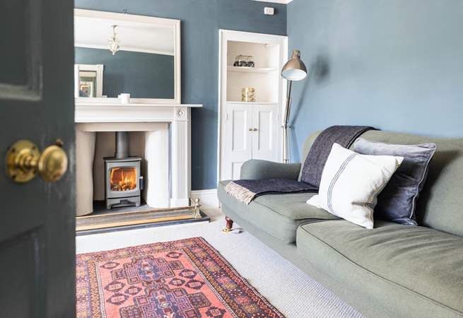The wood-burning stove will keep you toasty on cooler evenings.