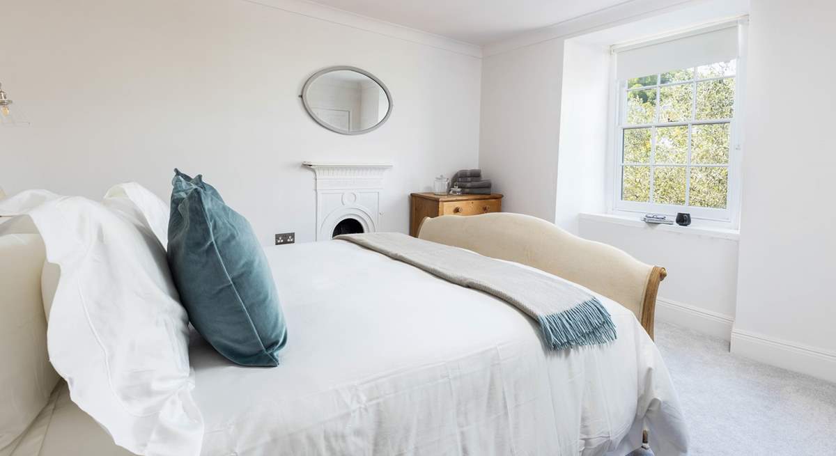 Lovely bedroom 3 has luxury bedding and is light and airy.