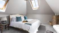 Filled with light from two Velux windows, bedroom 1 is a delight.