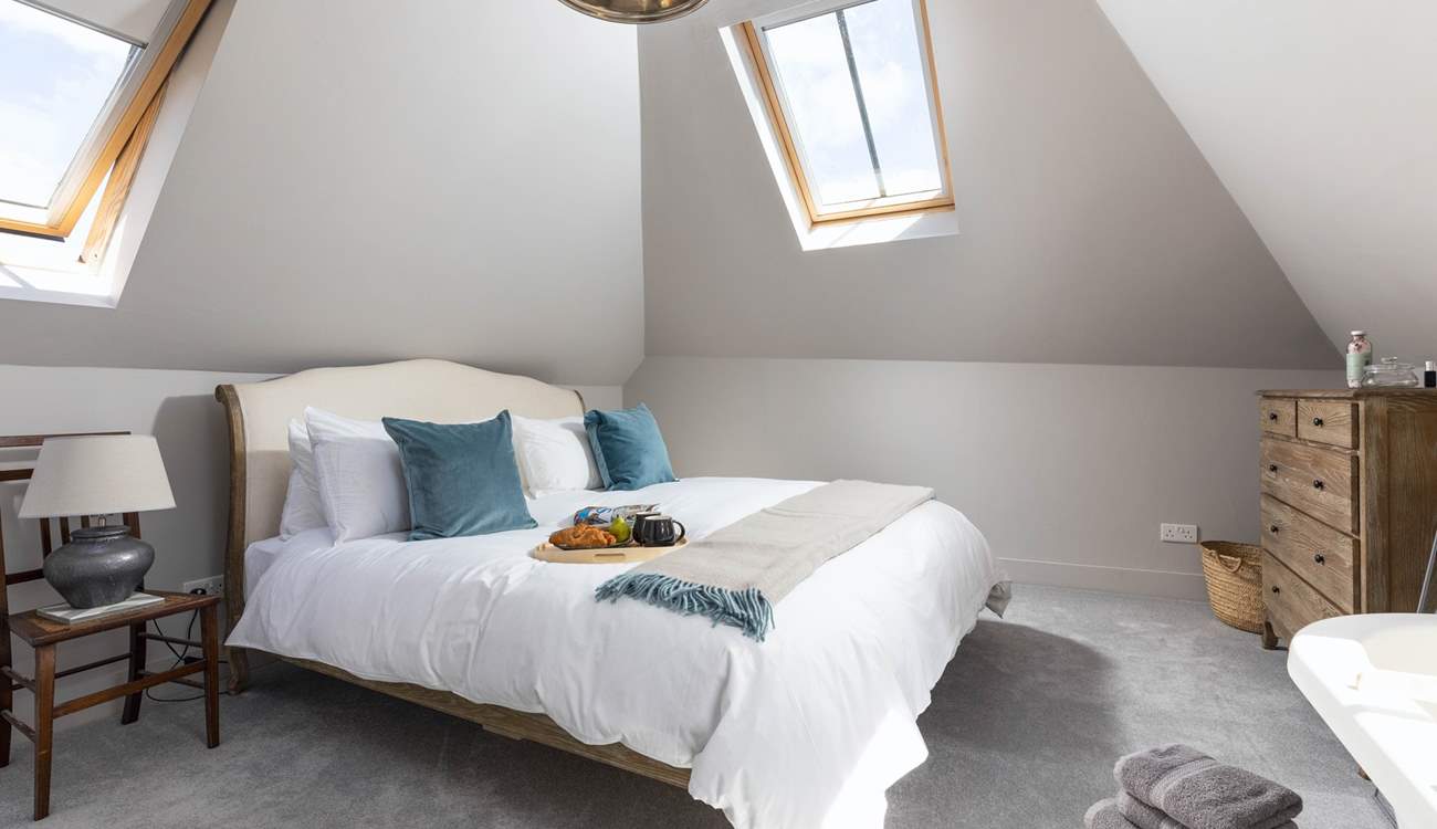 Filled with light from two Velux windows, bedroom 1 is a delight.