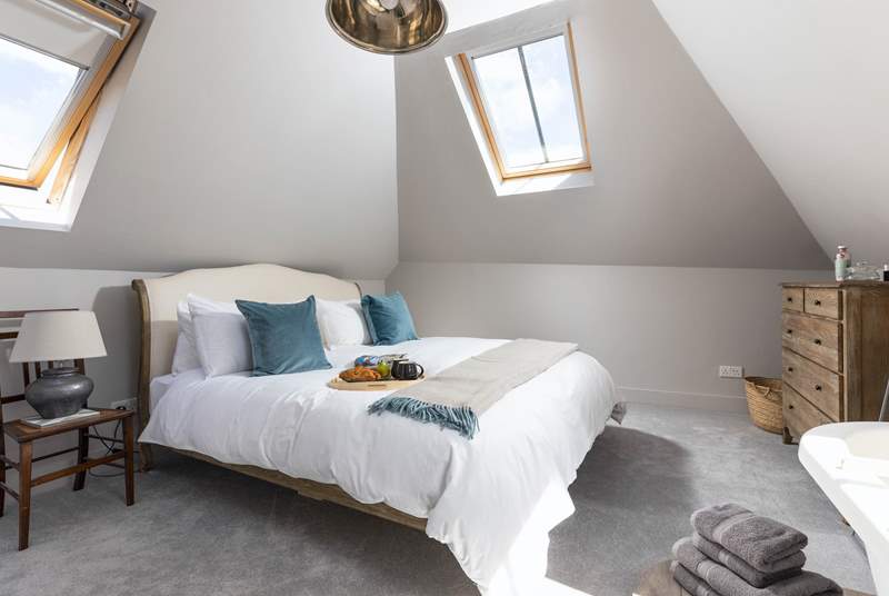 Filled with light from two Velux windows, bedroom 1 is a delight.