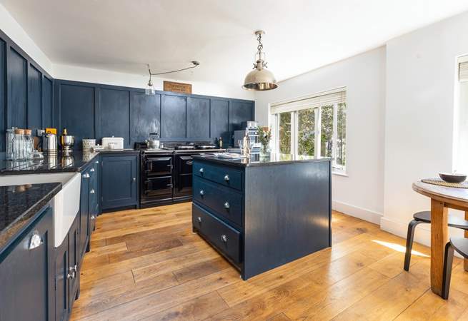 The contemporary kitchen has everything you'll need to cook up a feast.