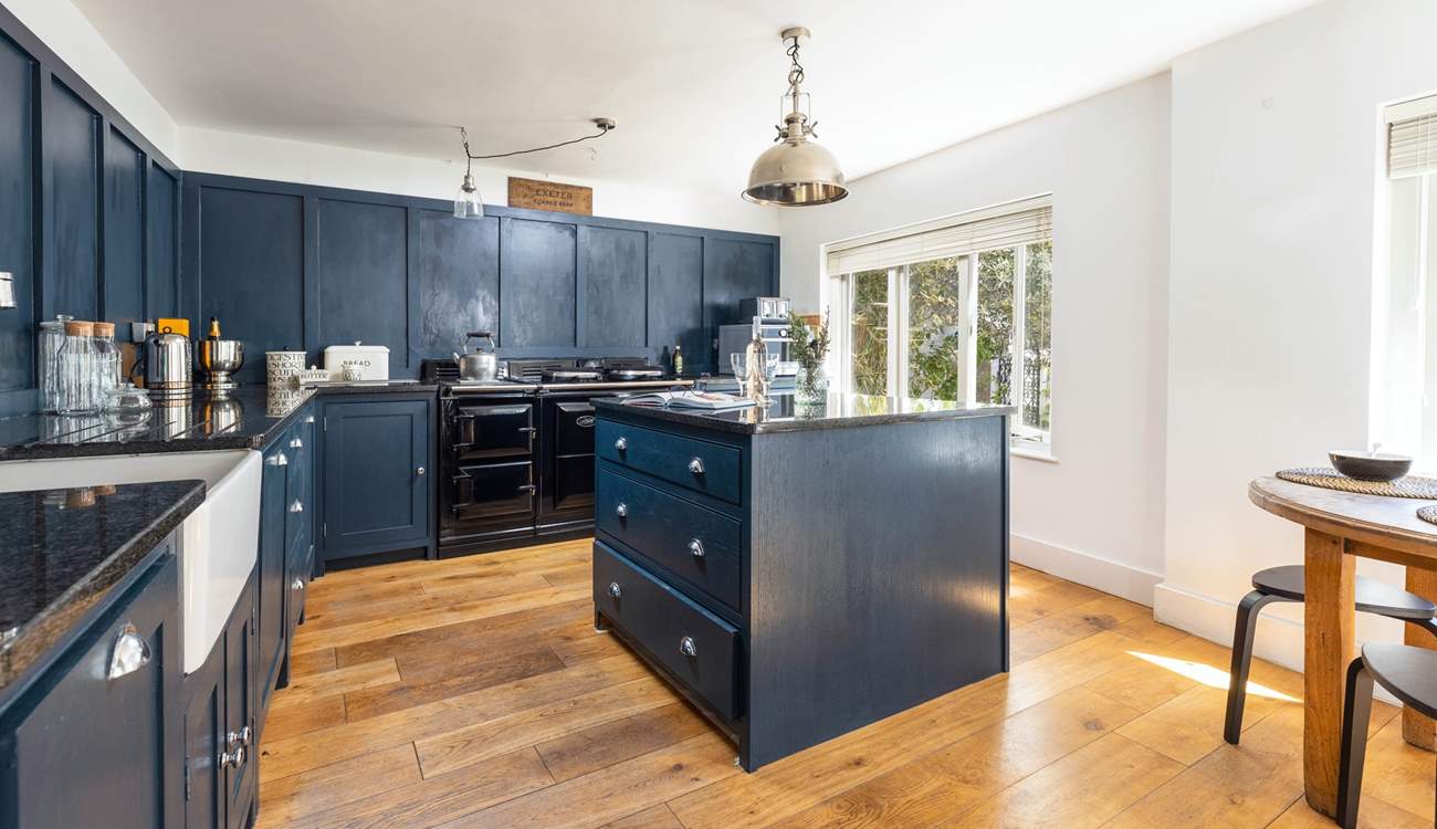 The contemporary kitchen has everything you'll need to cook up a feast.