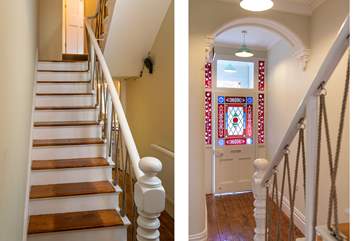The pretty stained glass around the entrance is a lovely feature.