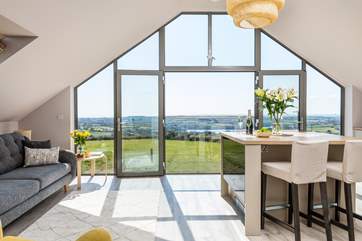 This view can be enjoyed from anywhere in the open plan living space.