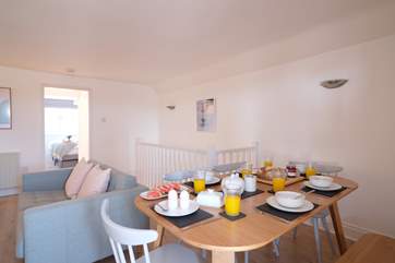The dining-area in the open plan living space.