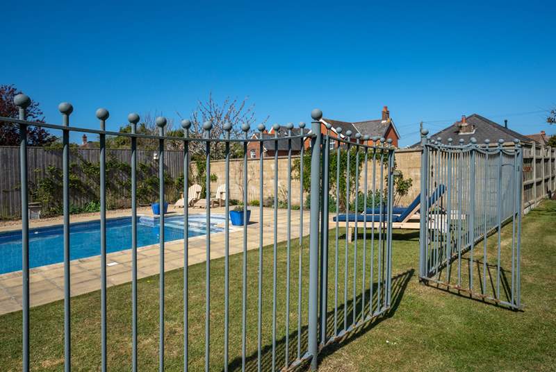 The swimming pool is gated from the garden, making this ideal if you have younger ones in your family.