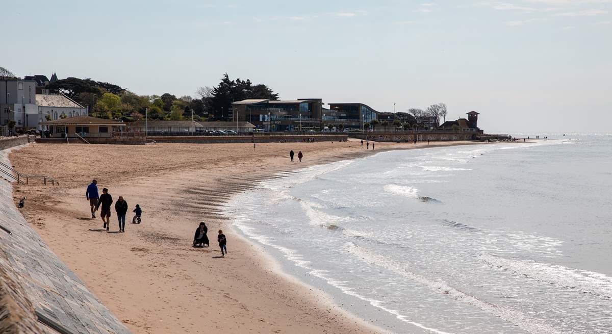 The beautiful sandy Exmouth beach.