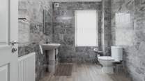The family shower-room on the first floor.
