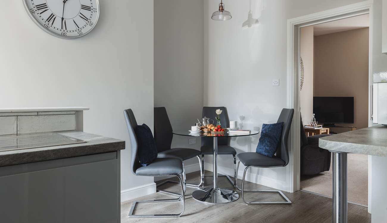 The kitchen/diner also offers the perfect spot to enjoy breakfast and plan the day's adventures.