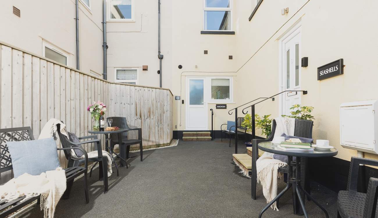 The shared courtyard entrance to Magnolia. 