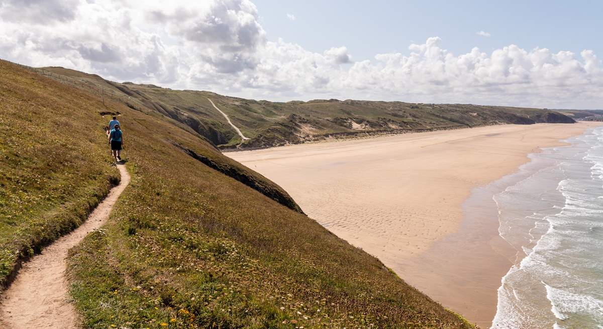 Clifftop walks, surfing lessons and sand dunes teeming with wildlife are all within walking distance, and much of the surrounding land is managed by the National Trust with well-maintained footpaths and nature reserves to explore.