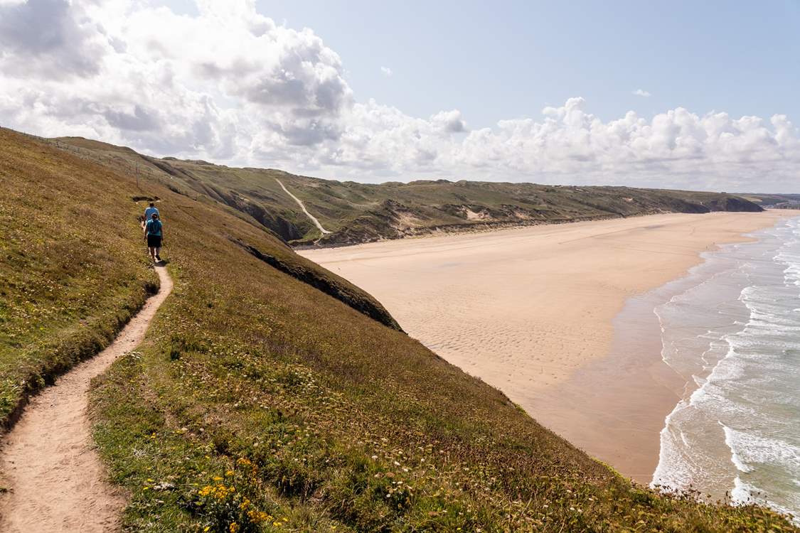 Clifftop walks, surfing lessons and sand dunes teeming with wildlife are all within walking distance, and much of the surrounding land is managed by the National Trust with well-maintained footpaths and nature reserves to explore.