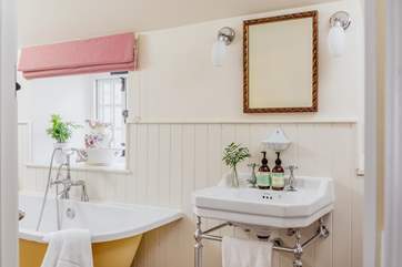 The lovely deep bath is perfect for soaking in and daydreaming after a long day exploring Cornwall.