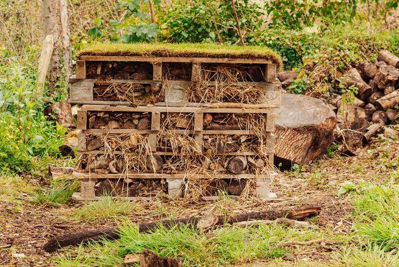 Overlooking the stream there's an adorable bug hotel which the owners’ children have created just for you.