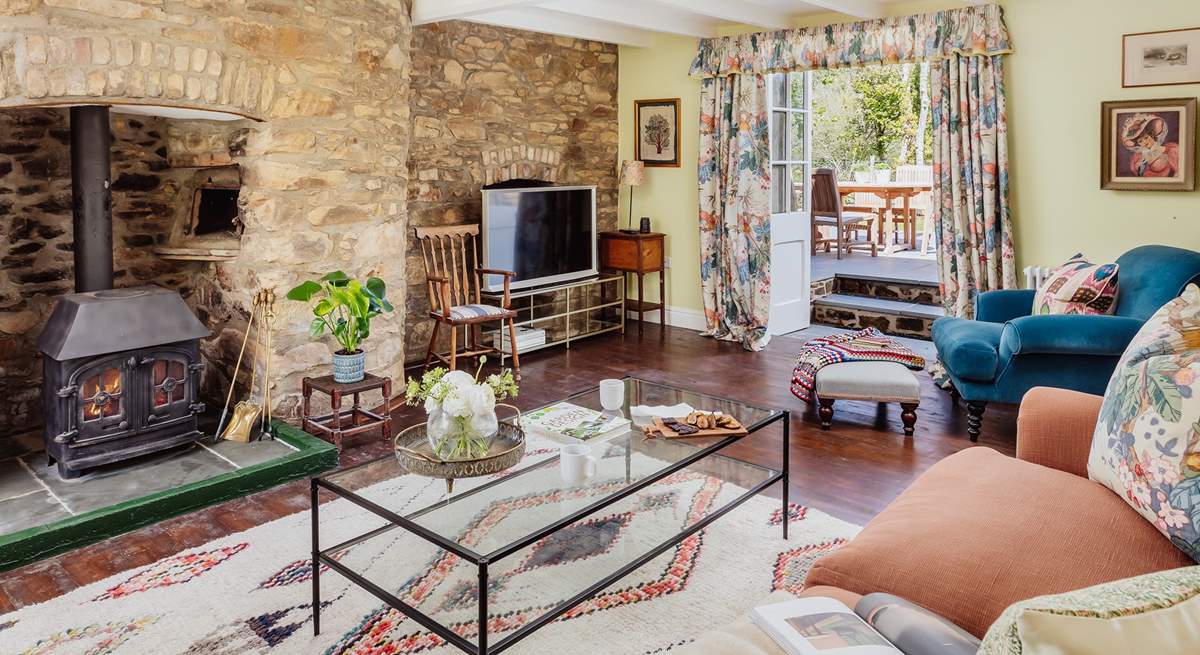 French door lead out onto the terrace (via two granite steps). 