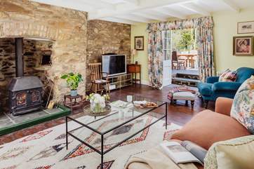French door lead out onto the terrace (via two granite steps).