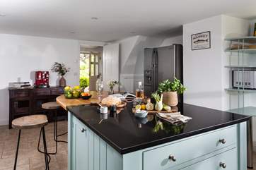Plenty of space for everyone to enjoy time together in the kitchen area.