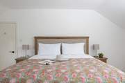The comfy bed is dressed to impress.